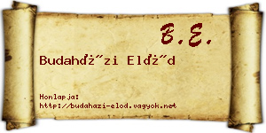 Budaházi Előd névjegykártya